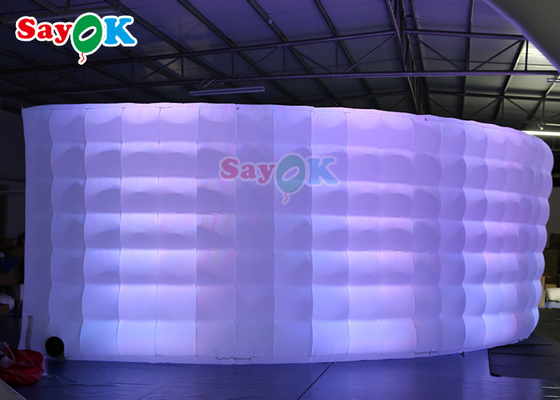 Curve Wall Multi Color Inflatable Backdrop Wall With LED Strips Photo Booth Wall For Sales