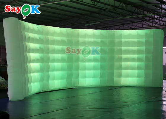 Curve Wall Multi Color Inflatable Backdrop Wall With LED Strips Photo Booth Wall For Sales