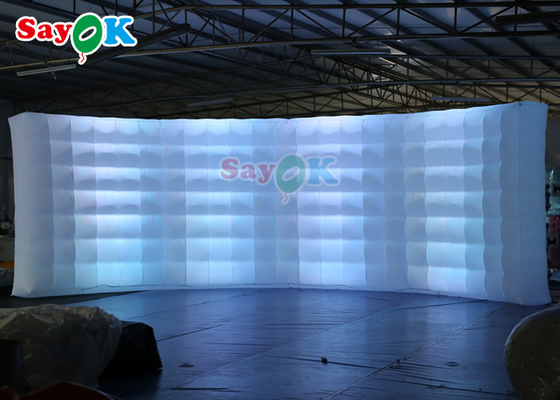 Curve Wall Multi Color Inflatable Backdrop Wall With LED Strips Photo Booth Wall For Sales
