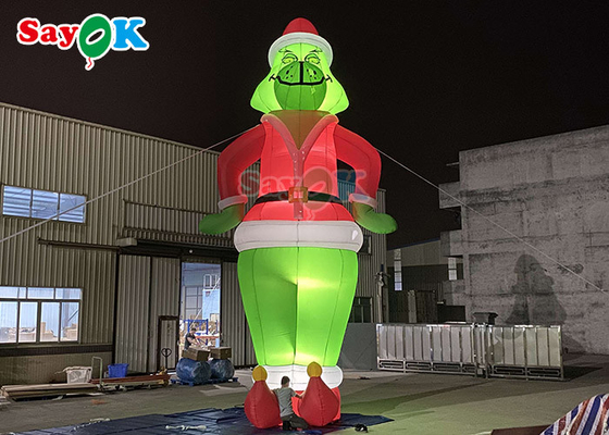 Custom Inflatable Cartoon Characters Inflable Grinch Balloon Santa Christmas For Decoration