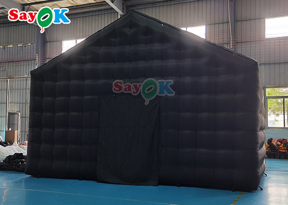 Commercial Oxford Black Inflatable Cube Party Tent Nightclub With Air Blower