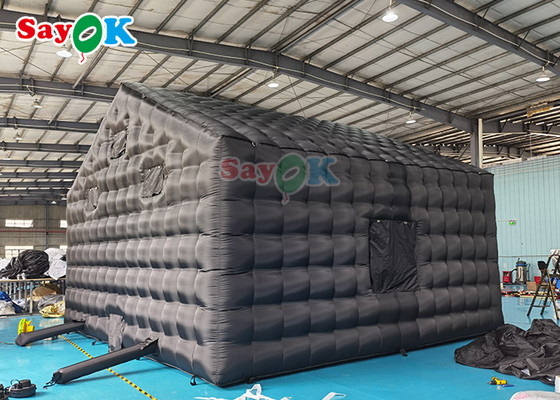 Commercial Oxford Black Inflatable Cube Party Tent Night club Inflatables With Air Blower