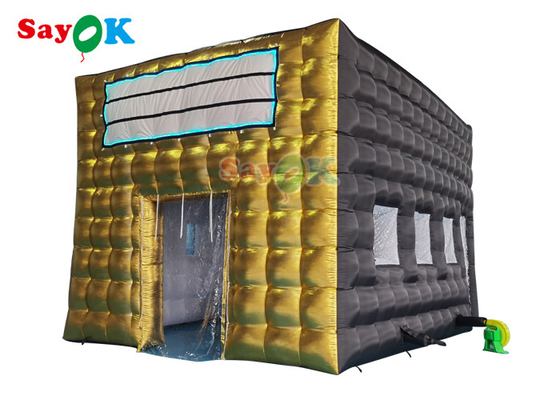 LED Disco Night Club Party Tent Custom Inflatable Tent Inflatable Nightclub For Events Adult Black Cube House