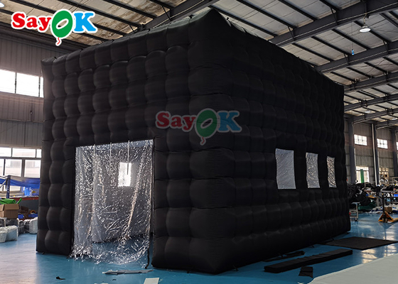 LED Disco Night Club Party Tent Custom Inflatable Tent Inflatable Nightclub For Events Adult Black Cube House