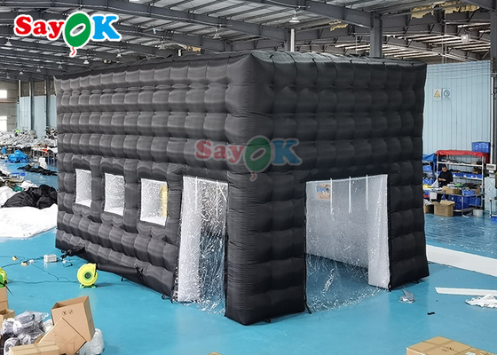 LED Disco Night Club Party Tent Custom Inflatable Tent Inflatable Nightclub For Events Adult Black Cube House