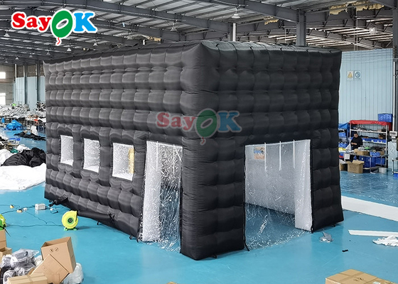 LED Disco Night Club Party Tent Inflatable Nightclub For Events Adult Black Cube House