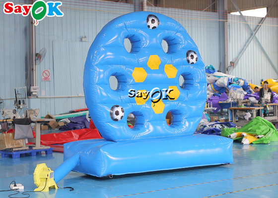 Inflatable Football Toss Game 9.84ft Blue Inflatable Football Darts Kids Outdoor Shooting Game