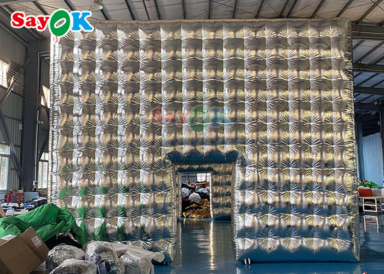 Customized Silver Inflatable Cube Tent For Party Wedding Show Exhibition Event Inflatable Air Tent