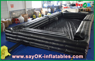 Inflatable Games For Kids Customized Black Inflatable Sports Games Snookball Tables 0.55mm PVC With Balls