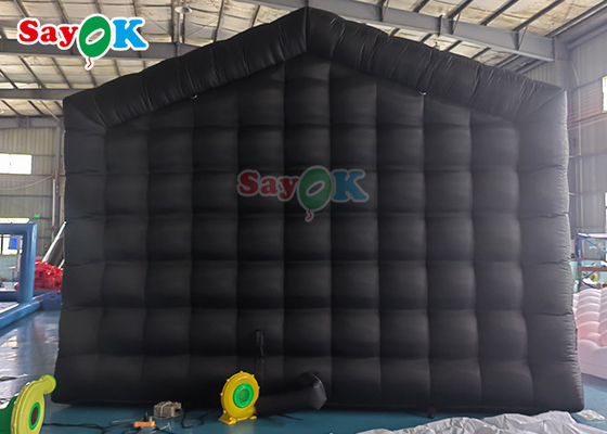 Black LED Disco Lighting Mobile Night Club Tent Inflatable Cube Party Tent Inflatable Nightclub With Smoke Machine