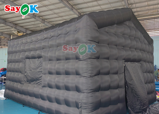 Black LED Disco Lighting Mobile Night Club Tent Inflatable Cube Party Tent Inflatable Nightclub With Smoke Machine