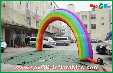 Inflatable Race Arch Beautiflu And Durable Oxford Cloth Or PVC Inflatable Rainbow Arch With CE / UL Blower