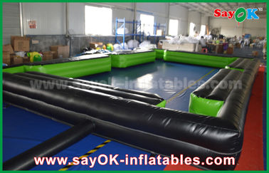 Inflatable Football Toss Game Black / Green Inflatable Sports Games Inflatable Snookball Tables Pool 12 Balls