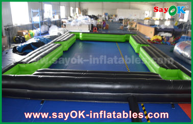 Inflatable Football Toss Game Black / Green Inflatable Sports Games Inflatable Snookball Tables Pool 12 Balls
