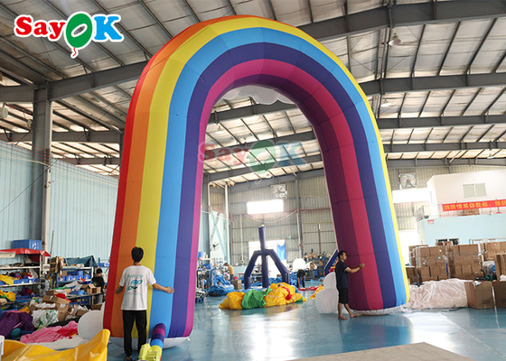 Rainbow Inflatable Arch Colorful Advertising Blow Up Gate For Decoration