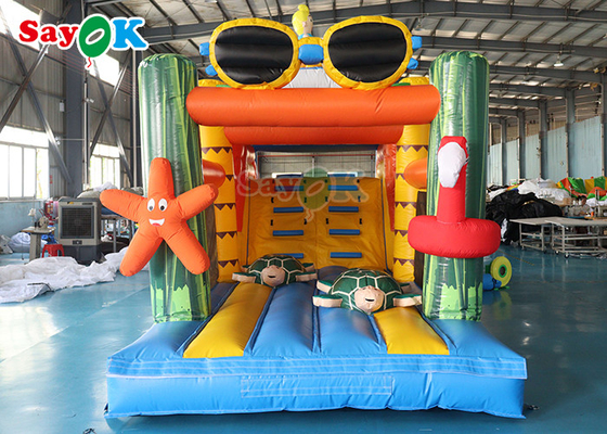 Commercial Inflatable Slide Ocean Theme Inflatable Dry Slide Children Kids Rock Climbing Slide