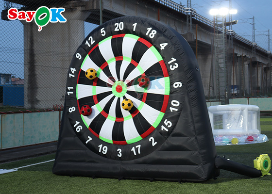 Giant Football Target 10ft Tall Inflatable Sports Games Outdoor Dartboard With 8pcs Soccer Balls