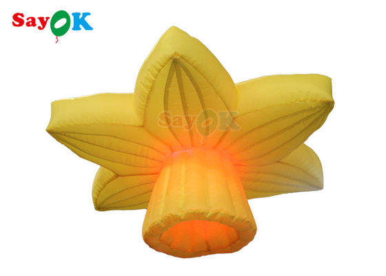 Yellow 1.0m Inflatable Lighting Decoration Hanging Rose Flowers With LED