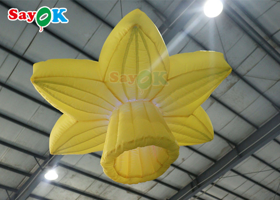 Yellow 1.0m Inflatable Lighting Decoration Hanging Rose Flowers With LED