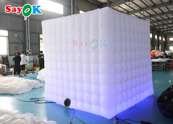 Giant White Inflatable Photo Booth LED Inflatable Tent For Advertising