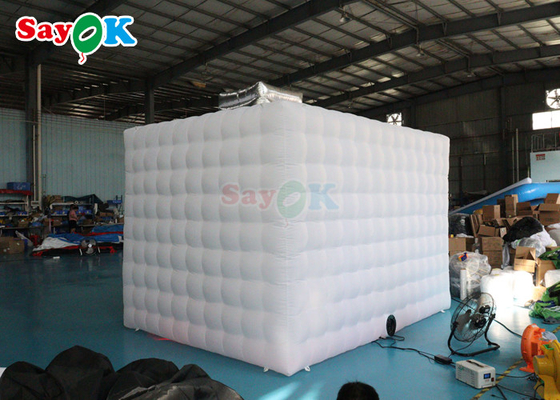 210D Oxford Inflatable Photo Booth Photographer Studio Portable Stage Cube Photo Booth With Led Light
