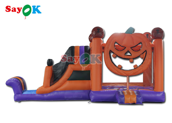 Pumpkin Halloween Inflatable Bounce Castle With Slide Inflatable Combos For Party