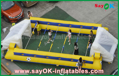 inflatable party games for adults Yellow Inflatable Sports Games Inflatable Football Field / Soccer Pitch With Goal