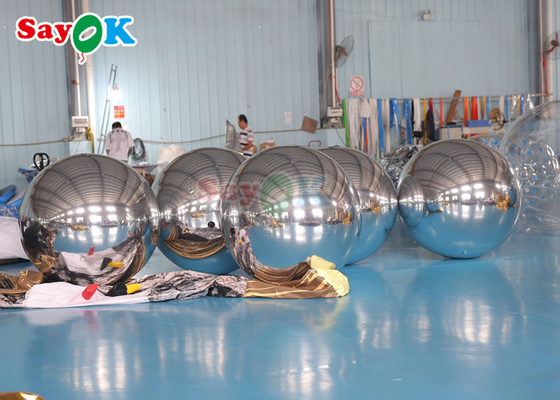 Disco Shinny Inflatable Mirror Ball Large Event Decoration PVC Floating Sphere Mirror Balloon