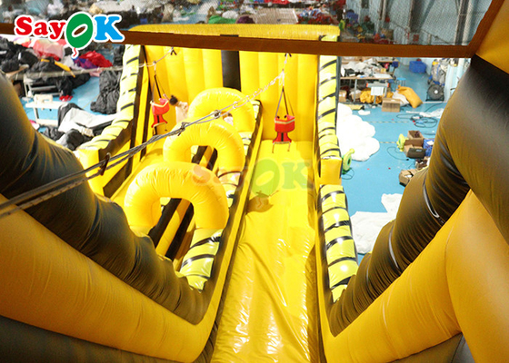 Inflatable Dry Slide Commercial Wave Ropeway Games Inflatable Zip Line Slide Combos Logo Printing