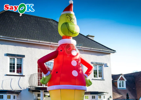 30ft Grinch Inflatable Cartoon Characters Green Monster Christmas Hat Household Inflatable Standing Decoration