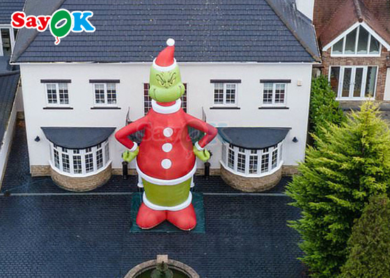 30ft Grinch Inflatable Cartoon Characters Green Monster Christmas Hat Household Inflatable Standing Decoration