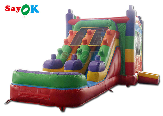 0.5mm PVC Inflatable Unicorn Bounce House Kids Bouncy Castle Jumping Slide Moon