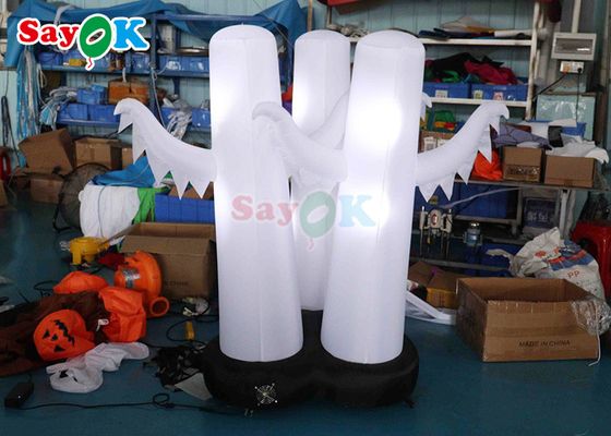 4.9Ft  Inflatable Halloween Decorations 3 Ghosts Model Halloween Decor With LED Light