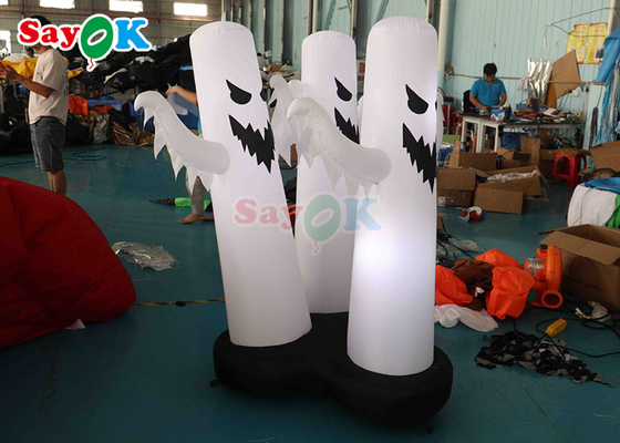 4.9Ft  Inflatable Halloween Decorations 3 Ghosts Model Halloween Decor With LED Light