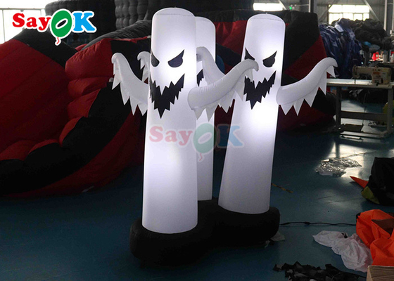 4.9Ft  Inflatable Halloween Decorations 3 Ghosts Model Halloween Decor With LED Light