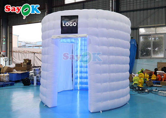 Custom Inflatable Photo Booth For Birthday Party Blow Up Led 360 Photo Booth Enclosure White Dome