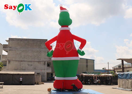 32.8FT Gemmy Christmas Airblown Inflatable Grinch With Santa Hat