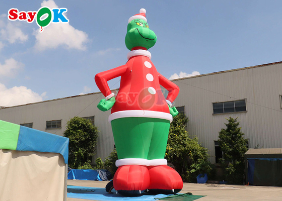 32.8FT Gemmy Christmas Airblown Inflatable Grinch With Santa Hat