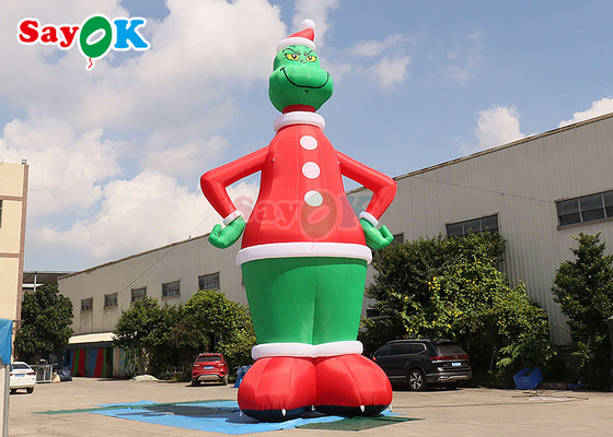 32.8FT Gemmy Christmas Airblown Inflatable Grinch With Santa Hat