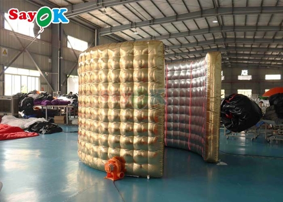 Customized Inflatable 360 Photo Booth Shape Enclosure Gold Inflatable Backdrop Booth