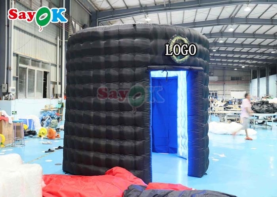 Custom Black Inflatable Dome Tent Birthday Party Inflatable Led 360 Photo Booth Enclosure