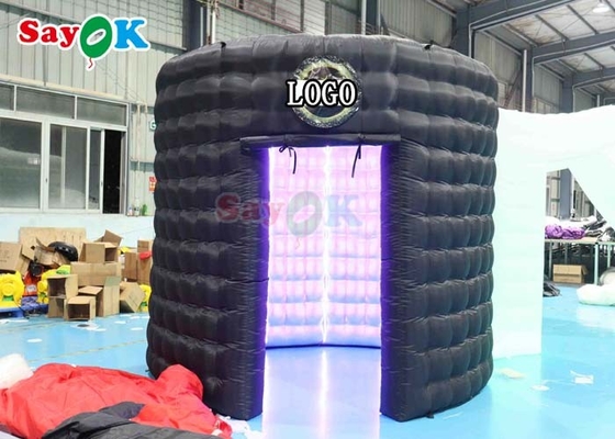 Custom Black Inflatable Dome Tent Birthday Party Inflatable Led 360 Photo Booth Enclosure