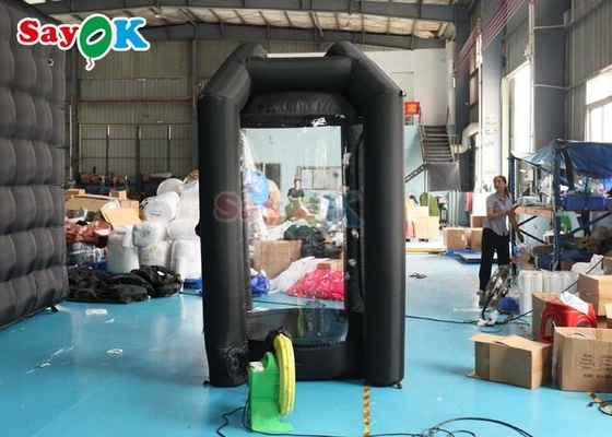 0.44mm PVC Inflatable Cash Cube Booth Black Cash Cube Quick Inflated Machine Money Grab Catch For Promotion Events