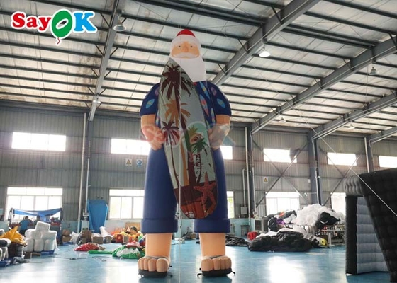Hawaiian Christmas Decration Model Inflatable Santa Claus On Beach Size 7.6m