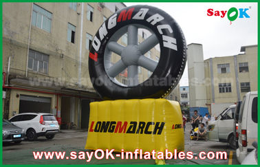 PVC Outdoor Advertising Inflatable Tire Model With Customized Logo Printing