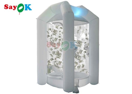 White 210d Nylon Cloth Inflatable Money Machine Cube Cash Grab Catching Booth