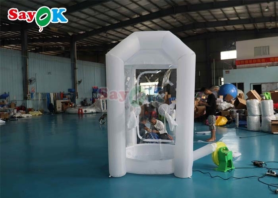 White 210d Nylon Cloth Inflatable Money Machine Cube Cash Grab Catching Booth