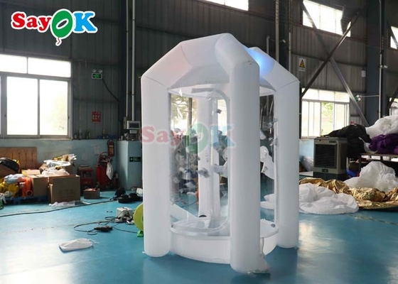 White 210d Nylon Cloth Inflatable Money Machine Cube Cash Grab Catching Booth