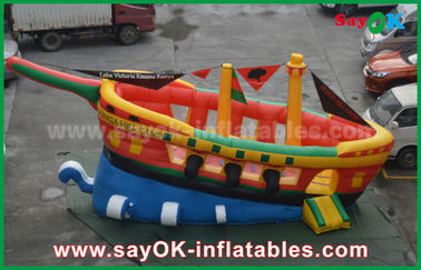 Yellow / Red / Blue Inflatable Pirate Ship Commercial Advertising Castle Bounce House