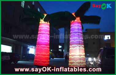 Custom White Led Tree Inflatable Lighting Decoration With Air Blower SGS Certificate